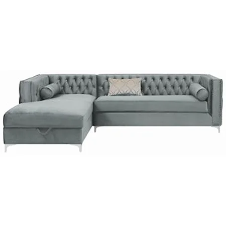 Tufted Sectional with Storage Chaise